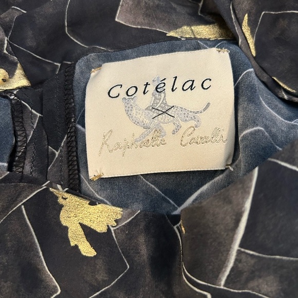 Cotelac 100% silk Black with gold birds Blouse - Picture 7 of 7